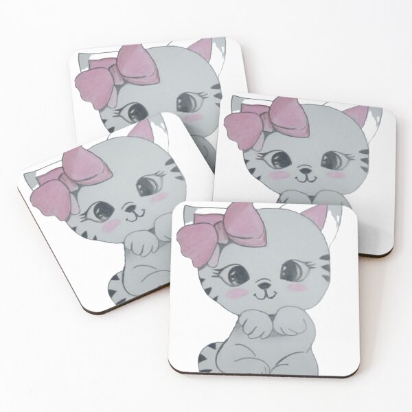 Item preview, Cute Kitty with Pink Bow designed and sold by ChickCharm.