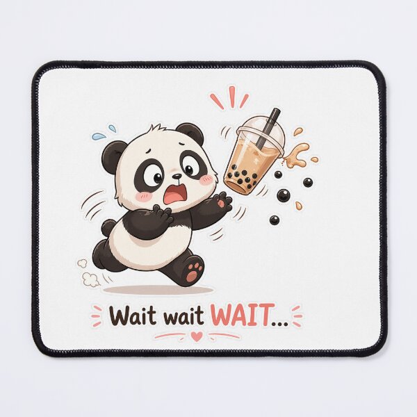 Item preview, Panda Dropping Drink Wait Wait Panic Moment designed and sold by Sadia  Jannat.