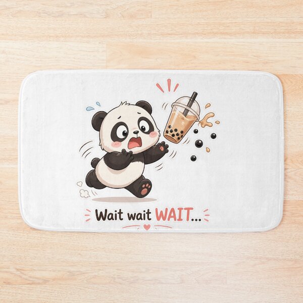 Item preview, Panda Dropping Drink Wait Wait Panic Moment designed and sold by Sadia  Jannat.