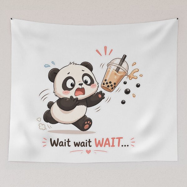 Item preview, Panda Dropping Drink Wait Wait Panic Moment designed and sold by Sadia  Jannat.