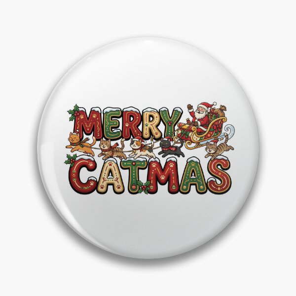 Item preview, merry catmas cute christmas cat holiday art designed and sold by ArtDesignTp.