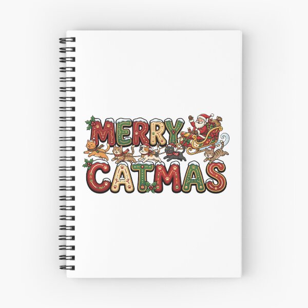 Item preview, merry catmas cute christmas cat holiday art designed and sold by ArtDesignTp.