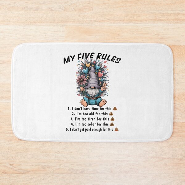 Item preview, My Five Rules Funny Gnome Humor designed and sold by HandicraftArt.