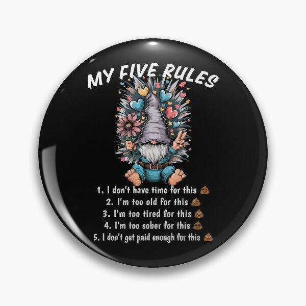 Item preview, My Five Rules Funny Gnome Humor designed and sold by HandicraftArt.