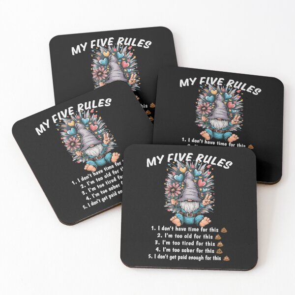 Item preview, My Five Rules Funny Gnome Humor designed and sold by HandicraftArt.