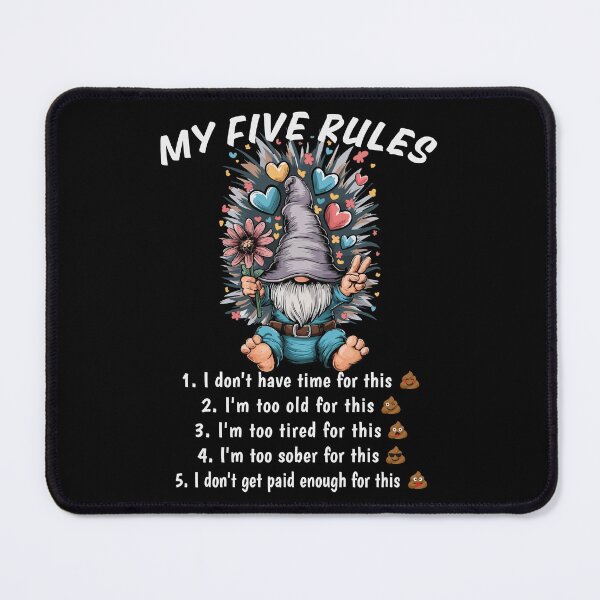 Item preview, My Five Rules Funny Gnome Humor designed and sold by HandicraftArt.