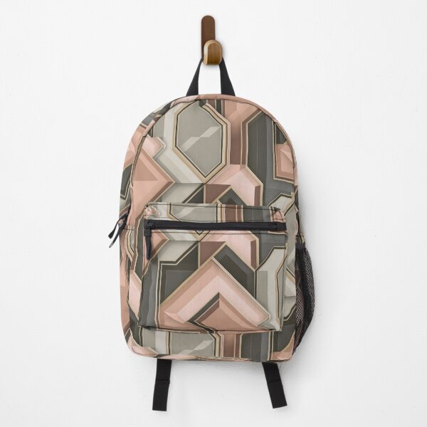 Item preview, Modern Art Deco Black Grey Beige Pink Geometric Pattern designed and sold by LEILA ART SPACE.