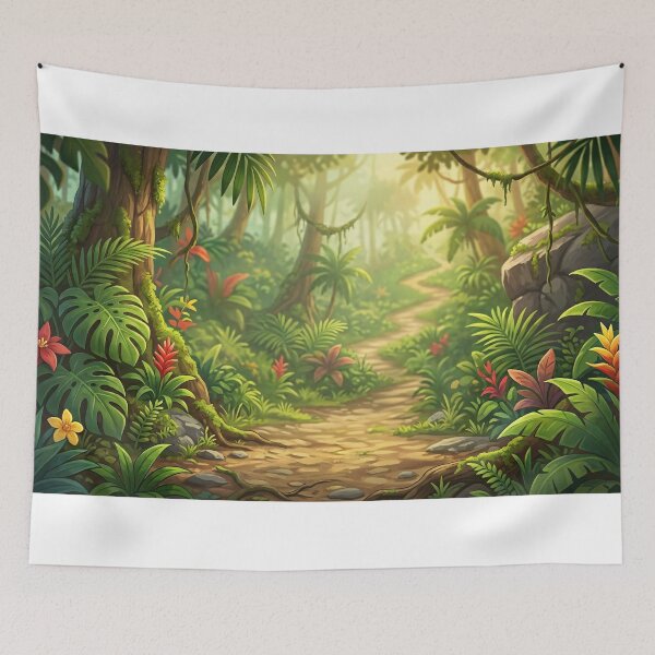 Item preview, Lush Tropical Jungle Path Sunlight designed and sold by PixorStudio.