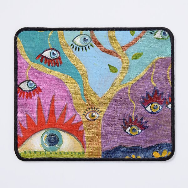 Item preview, Eyewitness is a colorful, surrealistic golden tree with watchful eyes. designed and sold by joeybrooksarts.