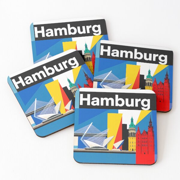 Item preview, Hamburg – Constructivist City Art Print | Industrial Skyline Collage Poster designed and sold by OzzFrequency.