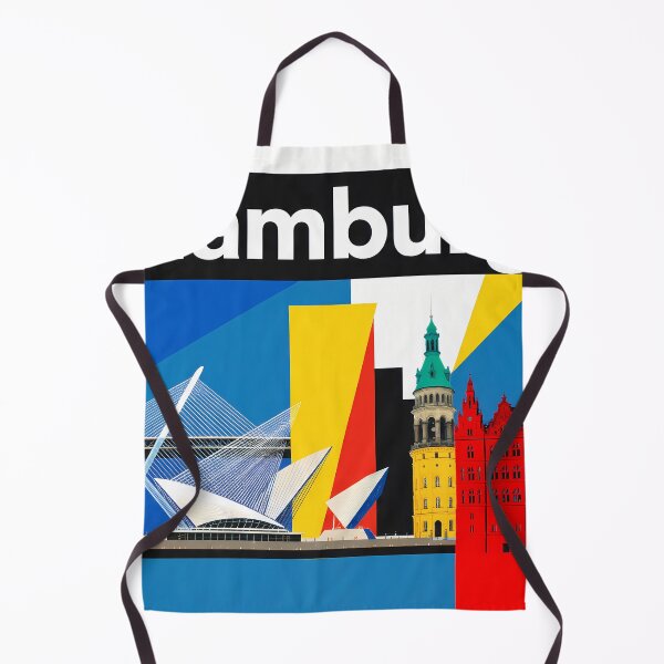 Item preview, Hamburg – Constructivist City Art Print | Industrial Skyline Collage Poster designed and sold by OzzFrequency.