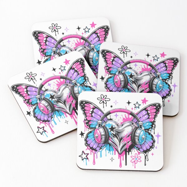 Item preview, Chrome Heart Butterfly – Pop Y2K Wings & Headphones designed and sold by creatix-boutik.
