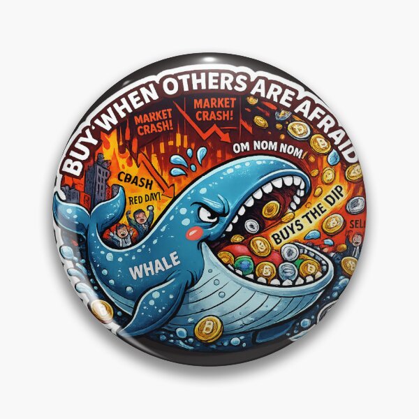 Item preview, Eat the Dip Whale Sticker – Funny Crypto Market Crash Design designed and sold by Puraenergia Stickers.