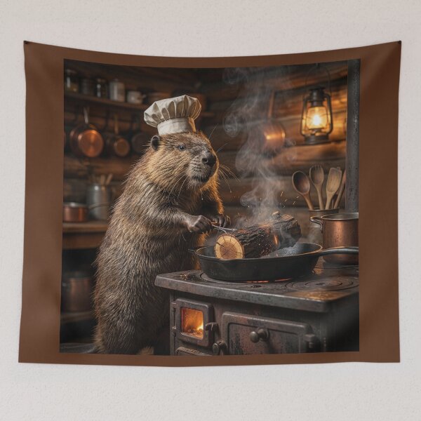 Item preview, Beaver Chef Pan Sears a Log designed and sold by Tridentulus.