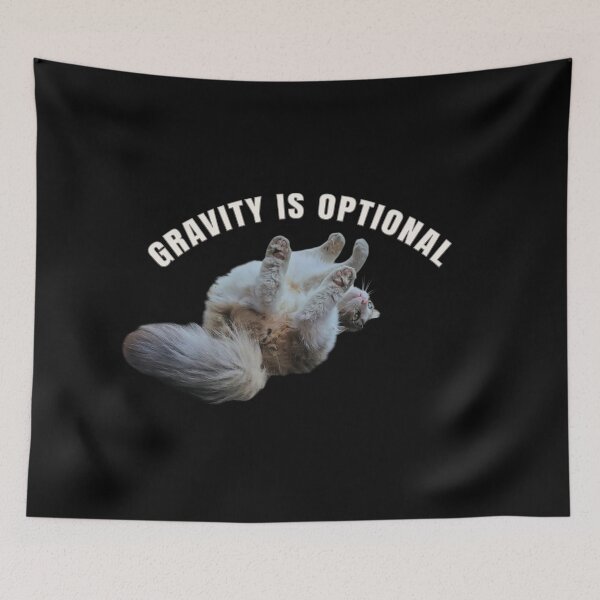 Item preview, Gravity Is Optional – Funny Cat Meme Design designed and sold by MB-CatPrints.