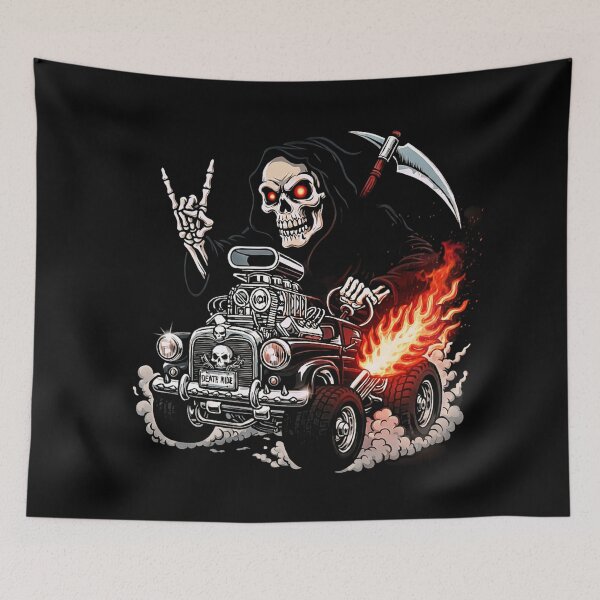 Item preview, Grim Reaper Hot Rod Death Ride Dark Art designed and sold by DeimosArtIntl.
