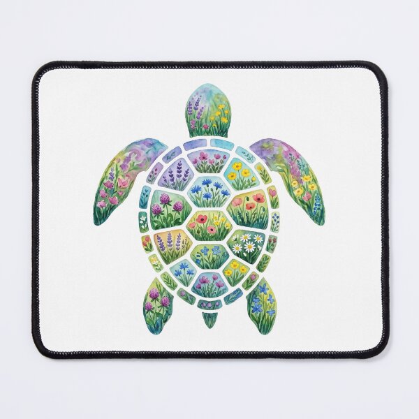 Item preview, Fpring Flowers Field Sea Turtule watercolor designed and sold by shellle in the ocean.