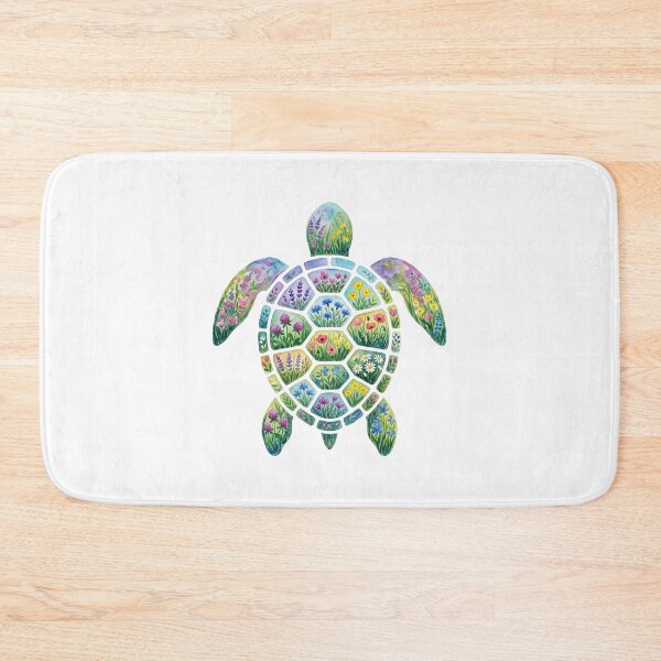 Item preview, Fpring Flowers Field Sea Turtule watercolor designed and sold by shellle in the ocean.