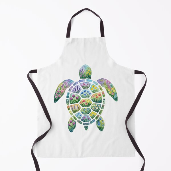 Item preview, Fpring Flowers Field Sea Turtule watercolor designed and sold by shellle in the ocean.