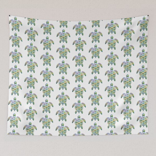Item preview, Fpring Flowers Field Sea Turtule watercolor designed and sold by shellle in the ocean.