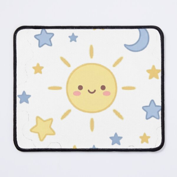 Item preview, Cute Kawaii Smiling Sun with Stars and Moon | Celestial Sky Art | Nursery Decor Gift designed and sold by asadstudio88.