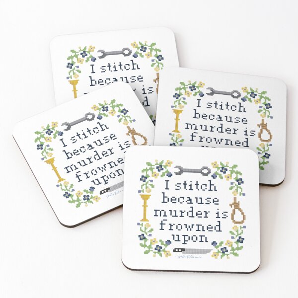 Item preview, I Stitch Because Murder is Frowned Upon designed and sold by SparklesMakesStudio.