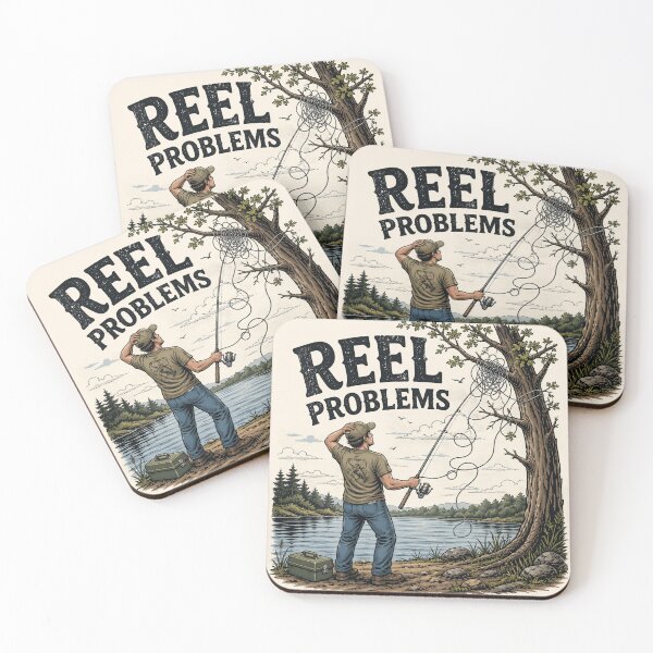 Item preview, Reel Problems Funny Fishing Shirt Tangled Line Fisherman Pun Graphic Tee designed and sold by SleepyLlamaClothes.