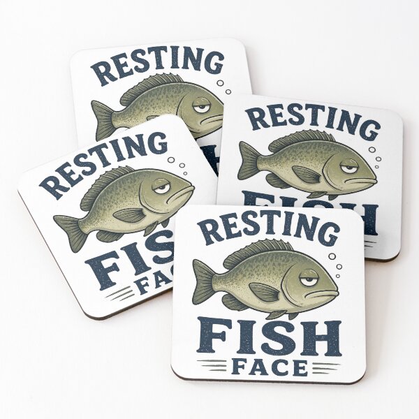 Item preview, Resting Fish Face Funny Fish Shirt Cute Fishing Pun Animal Meme Graphic Tee designed and sold by SleepyLlamaClothes.