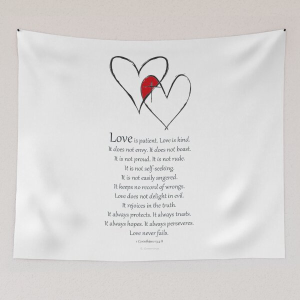 Item preview, Love 1 Corinthians 13 Bible Verse Christian Art Wedding Gift designed and sold by Sharon Cummings Art.