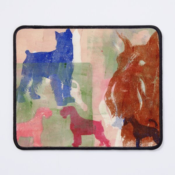 Item preview, Five Standard Schnauzers Gelli Print designed and sold by joeybrooksarts.