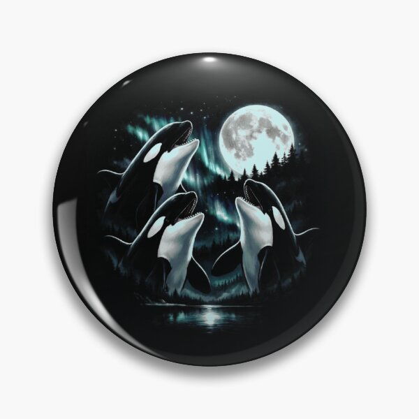 Item preview, Three Orca Moon Funny Parody Killer Whale Northern Lights designed and sold by Ali-printshop.