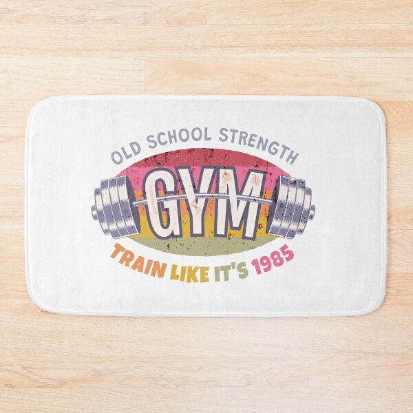 Item preview, Old School Gym: Strength Training Like It’s Vintage 80s Bodybuilding. Train Like It's 1985. Rainbow. Grunge version designed and sold by SIR13.