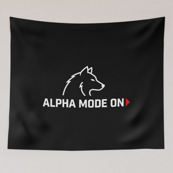 Item preview, Alpha Mode On - Minimalist Wolf Streetwear Design designed and sold by No Excuses .