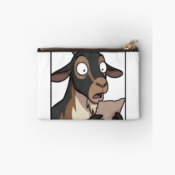 Item preview, Shocked Goat Reading Mail Cartoon Sticker - Rex Bad News Meme designed and sold by BarnyardHyjinx.