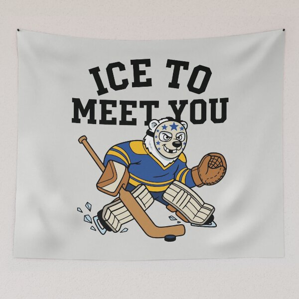 Item preview, Ice To Meet You - Funny Hockey Polar Bear Mascot designed and sold by DigitalGlade.