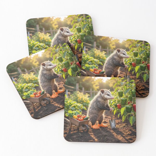 Item preview, Possum Gardener Admires Her Prize Peppers designed and sold by Tridentulus.