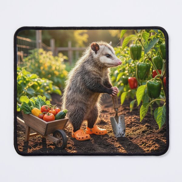 Item preview, Possum Gardener Admires Her Prize Peppers designed and sold by Tridentulus.