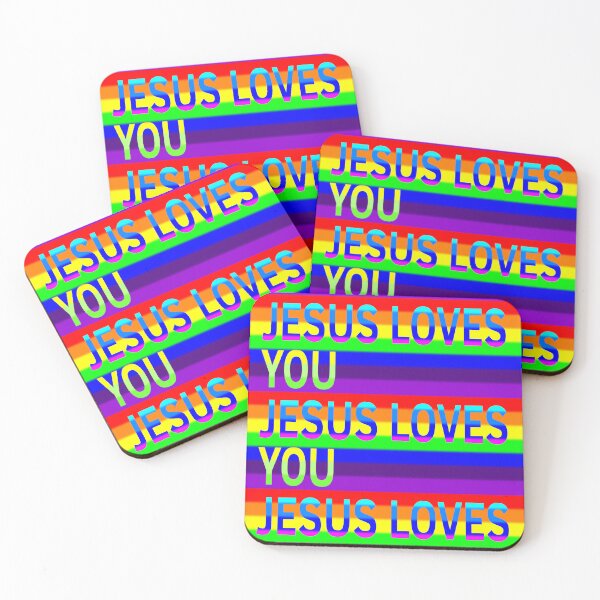 Item preview, Jesus Loves You Rainbow banner designed and sold by BloodSweatNTers.