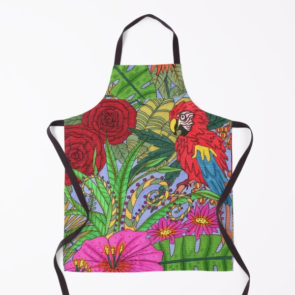 Item preview, Tropical Macaw & Hibiscus Bloom Rainforest designed and sold by Cass Harker Studio.
