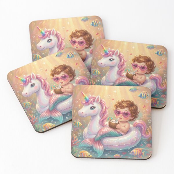 Item preview, Baby Mermaid Unicorn Float Summer Fun designed and sold by Magical Art Store.