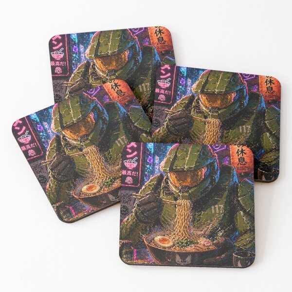 Item preview, Master Chief Devouring Ramen designed and sold by Geralthewhite.