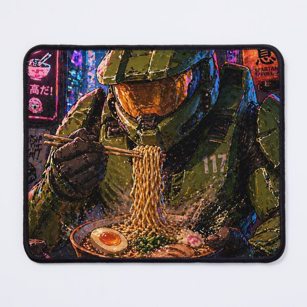 Item preview, Master Chief Devouring Ramen designed and sold by Geralthewhite.