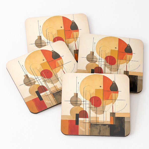 Item preview, MCM - Mid Century Modern Art Painting - Abstract Earth Tones - Retro Geometric Shapes designed and sold by CattlettArt.