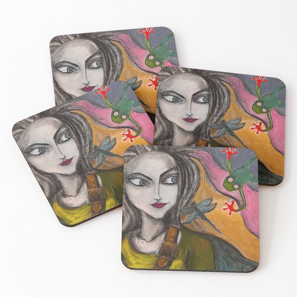 Item preview, Edwinna with dragonfly and frog designed and sold by joeybrooksarts.