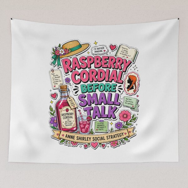 Item preview, Raspberry Cordial Before Small Talk Anne Shirley Social Strategy Quotes designed and sold by Fenay Designs.