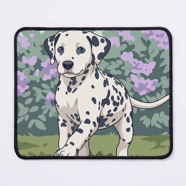 Item preview, Sweet Prancing Dalmatian Puppy in Lilac Flower Garden designed and sold by BLUESKY11a.