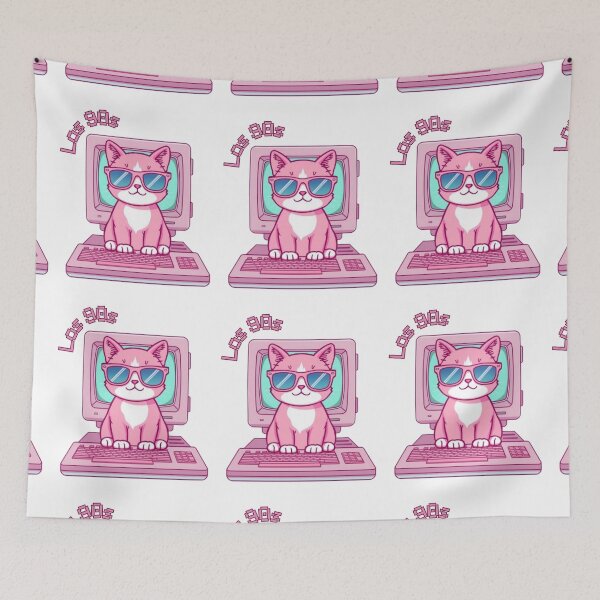Item preview, Retro 90s design with vaporwave cat aesthetic designed and sold by SubliStudio365.