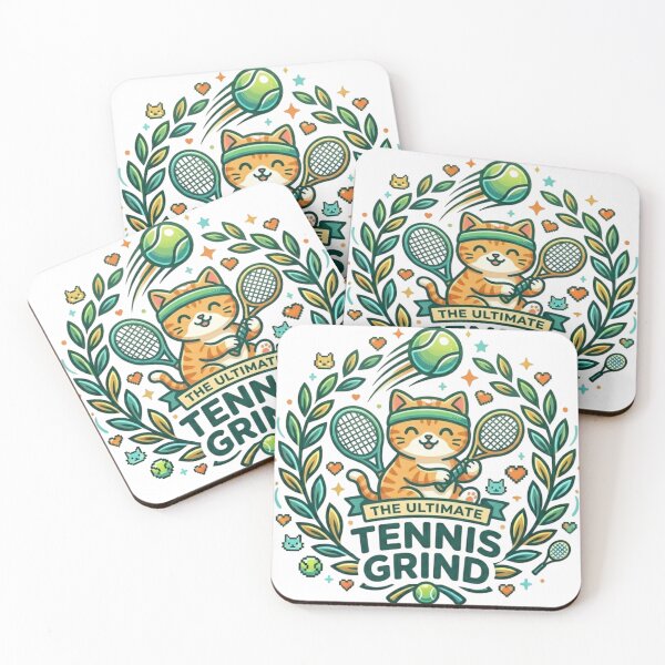 Item preview, Kawaii Gaming Cat | The Ultimate Tennis Grind 8-Bit Badge designed and sold by Wear Sculpt.