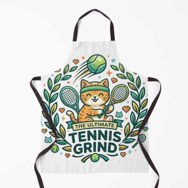 Item preview, Kawaii Gaming Cat | The Ultimate Tennis Grind 8-Bit Badge designed and sold by Wear Sculpt.