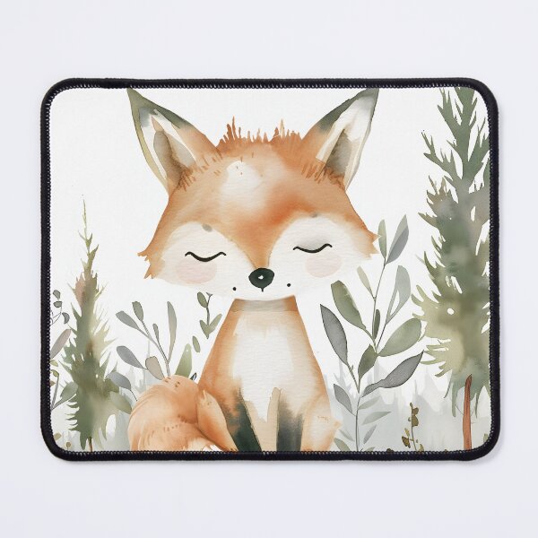 Item preview, Watercolor Fox Woodland Nursery Art designed and sold by WabiSabiSjak.